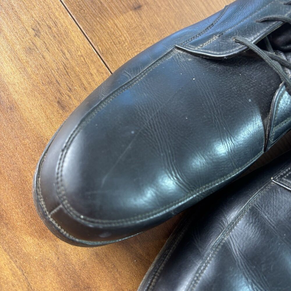 Vintage E Vogel Custom Bespoke Mens Black Leather Ankle Boots Sz 10 10.5 D USA - Picture 6 of 14